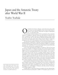 Japan and the Antarctic Treaty after World War II