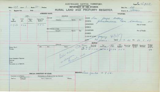 Department of the Interior Property and Tenancy Ledger