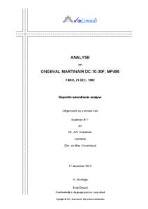 Aanvullende analyse ongeval Martinair DC-10 MP495, Faro 21 dec. 1992