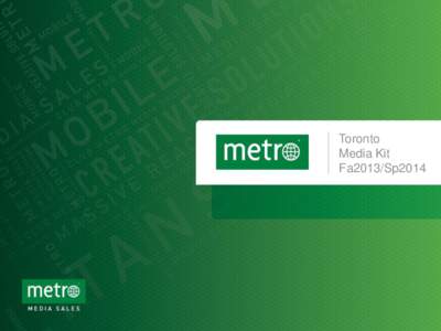 Toronto Media Kit Fa2013/Sp2014 1