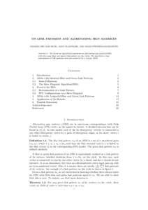 ON LINK PATTERNS AND ALTERNATING SIGN MATRICES FRASER CHIU KIM HONG, ALEX CLONINGER, AND NOAH STEPHENS-DAVIDOWITZ Abstract. We devise an algorithm to generate an alternating sign matrix(ASM) with the same blue and green 