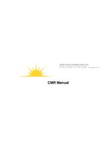 CMR Manual  CMR Manual Table of Contents CMR3 Reference Manual..................................................................................................................................1