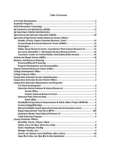 Table of Contents 4-H Youth Development --------------------------------------------------------------------------------- 4 Academic Programs ------------------------------------------------------------------------------