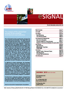 eSIGNAL The iimt-Newsletter, edition 2012_03 Next Courses					 page 2  The impact of the networked