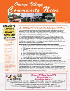 Orange Village  C ommunity N ews Summer[removed]SALUTE TO