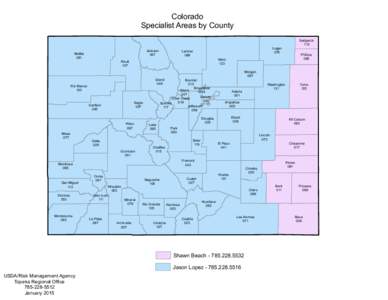 Colorado Specialist Areas by County Jackson 057  Moffat