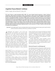ORIGINAL ARTICLE  Aspirin-Exacerbated Asthma