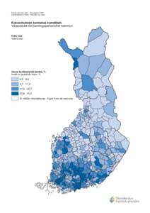 Eduskuntavaalit[removed]Riksdagsval 2007 Laskentatilanne 100% - Rösträkning 100% Kokoomuksen kannatus kunnittain Väljarstödet för Samlingspartiet efter kommun Koko maa