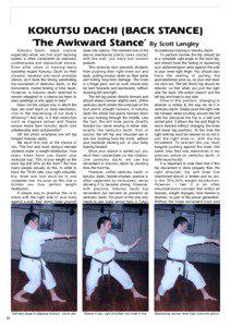 SHOTOKAN KARATE MAGAZINE  KOKUTSU DACHI (BACK STANCE)