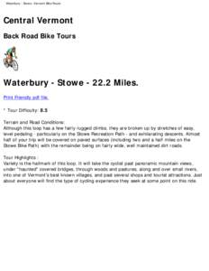 Waterbury - Stowe, Vermont Bike Route