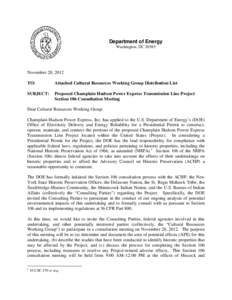 Department of Energy Washington, DC[removed]November 20, 2012 TO: