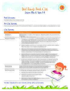 Lesson Plan 6; Ages 4-8  Book Information My Dadima Wears a Sari by Kashmira Sheth  Pre-Club Activities