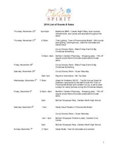 Microsoft Word - Flurry of Christmas Spirit 2014 List of Events