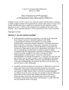 Association of Public and Land-Grant Universities / Oak Ridge Associated Universities / Kentucky Council on Postsecondary Education / Kentucky Community and Technical College System / University of Louisville / Eastern Kentucky University / Bluegrass Community and Technical College / Eastern Mountain Coal Fields / Murray State University / Kentucky / Education in Kentucky / American Association of State Colleges and Universities