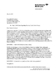 May 5, 2010 Letter Regarding Municipal Credit Default Swaps