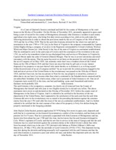 Southern Campaign American Revolution Pension Statements & Rosters Pension Application of John Emmons S46440 VA Transcribed and annotated by C. Leon Harris. Revised 13 Jan[removed]Virginia At a Court of Quarterly Session c