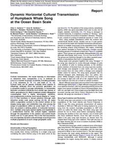 Dynamic Horizontal Cultural Transmission of Humpback Whale Song at the Ocean Basin Scale