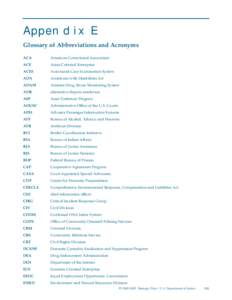 Appendix E Glossary of Abbreviations and Acronyms ACA American Correctional Association