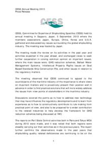 Microsoft Word - _final_ CESS Press Release 2013