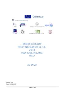 ERMES KICK-OFF MEETING MARCH 12-13, 2014