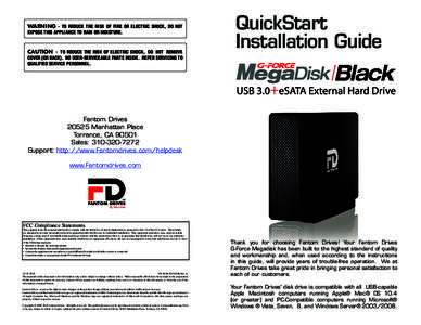 WARNING - TO REDUCE THE RISK OF FIRE OR ELECTRIC SHOCK, DO NOT EXPOSE THIS APPLIANCE TO RAIN OR MOISTURE. CAUTION - TO REDUCE THE RISK OF ELECTRIC SHOCK, DO NOT REMOVE  QuickStart