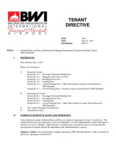 TENANT DIRECTIVE BWI: Date: Distribution: