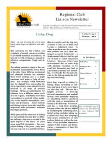 Regional Club Liaison Newsletter Liaison Coordinator: Judy Howard ([removed]) Editor: Elsa Sell ([removed])  Itchy Dog