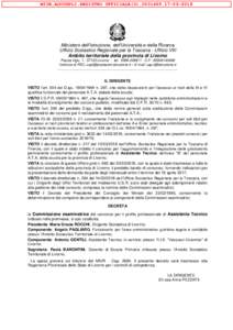 MIUR.AOOUSPLI.REGISTRO UFFICIALE(U2018  Ministero dell’Istruzione, dell’Università e della Ricerca Ufficio Scolastico Regionale per la Toscana - Ufficio VIII Ambito territoriale della provincia di Li