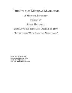 THE STRAND MUSICAL MAGAZINE A MUSICAL MONTHLY EDITED BY