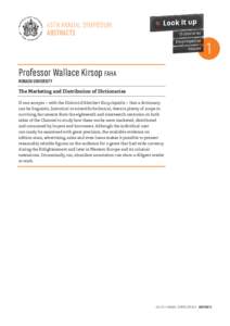 45TH ANNUAL SYMPOSIUM ABSTRACTS Professor Wallace Kirsop faha MONASH UNIVERSITY The Marketing and Distribution of Dictionaries