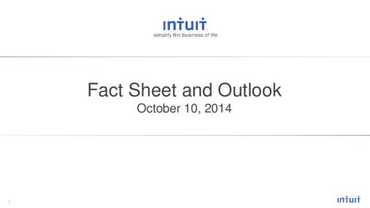 Fact Sheet and Outlook October 10, 2014 1  Fiscal 2015 Revenue Guidance Bridge