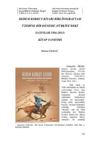 Ahi Evran Üniversitesi Sosyal Bilimler Enstitüsü Dergisi Y.2015, C.1, S.2, sAhi Evran University Journal Of Institute Of Social Sciences