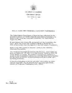 THE LlBRARY OF CONGRESS  COPYRIGHT OFFICE WASHINGTON. D.C[removed]MALTA JOINS THE UNIVERSAL COPYRIGHT CONVENTION