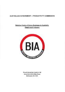Submission 8 - Bicycle Industries Australia - Costs of Doing Business: Retail Trade Industry - Case study