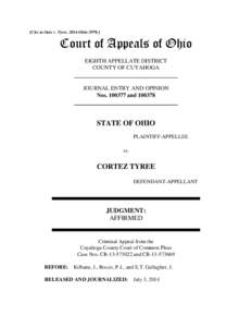 [Cite as State v. Tyree, 2014-Ohio[removed]Court of Appeals of Ohio EIGHTH APPELLATE DISTRICT COUNTY OF CUYAHOGA