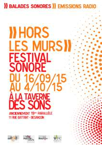 	 Festival  » Hors les Murs » Radio Campus BesançonFM lance Parcours,