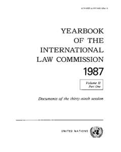 Yearbook of the International Law Commission 1987 Volume II Part One