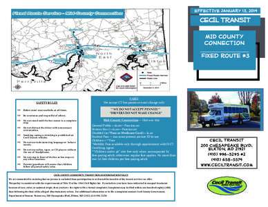   EFFECTIVE  JANUARY 13, 2014 CECIL TRANSIT MID COUNTY