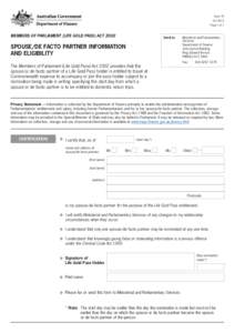 Form 79: Spouse/De facto partner information and eligibility