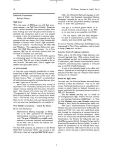 72  TUGboat, Volume[removed]), No. 2 Editorial Comments Barbara Beeton
