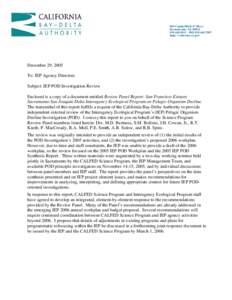 650 Capitol Mall, 5th Floor Sacramento, CA5511 FAXhttp://calwater.ca.gov  December 29, 2005