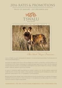 Luxury at Tswalu is a given and guests will delight in the two extraordinary camps, The Motse and the recently refurbished Tarkuni. Owned by the Oppenheimer family, who are deeply committed to conservation and the uplift