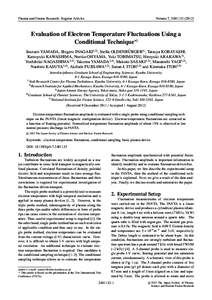 Plasma and Fusion Research: Regular Articles  Volume 7, Evaluation of Electron Temperature Fluctuations Using a Conditional Technique∗)