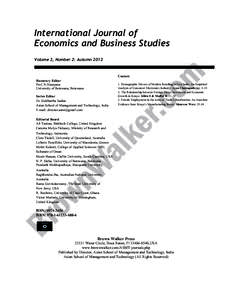 International Journal of Economics and Business Studies: Vol. 2, No. 2