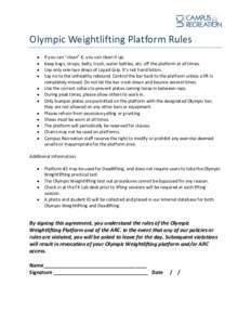 Olympic Weightlifting Platform Rules     