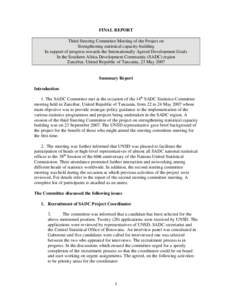 Southern Africa / Politics of Africa / Development / Southern African Development Community / United Nations Statistics Division / Official statistics / Information and communication technologies in education / Africa / Statistics / African Union