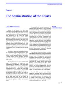 The Administration of the Courts  Chapter 2 The Administration of the Courts Court Administration