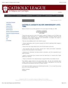 Catholic League: For Religious and Civil Rights[removed]:59 PM Friday September 16, 2011 Latest News Releases