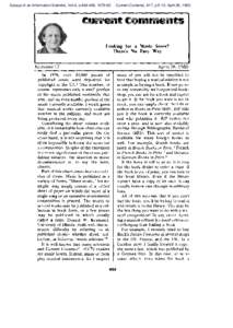 Essays of an Information Scientist, Vol:4, p[removed], [removed]Current Contents, #17, p.5-10, April 28, 1980 Looking for a Music Score? There’s No Easy Way