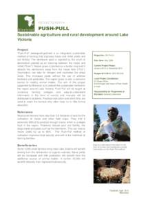 PROJECTS KENYA  PUSH-PULL Sustainable agriculture and rural development around Lake Victoria Project